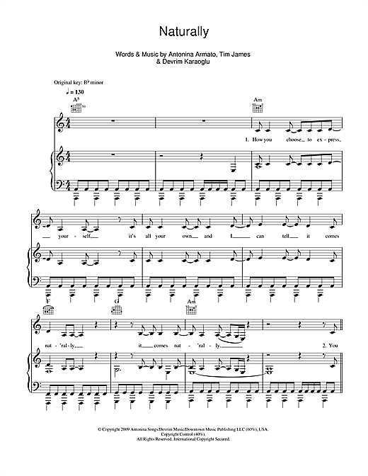 Preview Selena Gomez & The Scene Naturally Pop sheet music, notes and chords for Piano, Vocal & Guitar (Right-Hand Melody), SKU: 103280 sheet music, piano notes, chords, guitar tabs, score, transpose, transcribe, how to play, guide, download, learn, tutorial, progression, song, artist, awards, billboard, mtv, vh1, tour, single, album, release