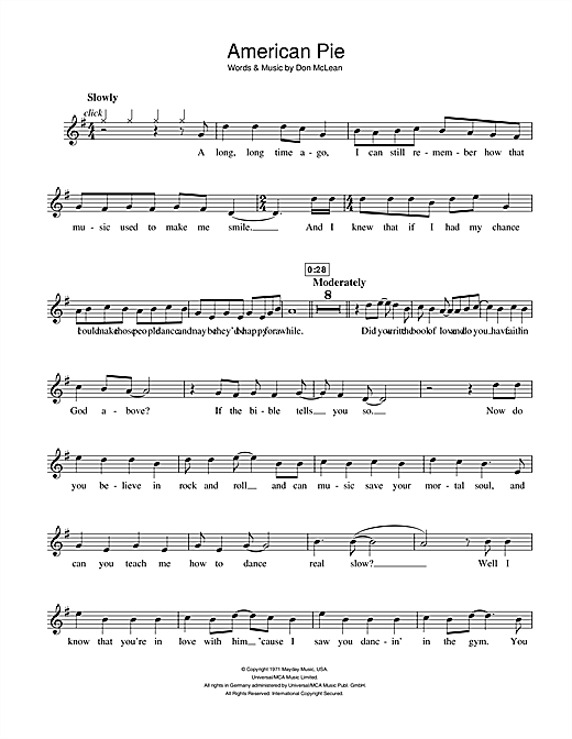 Preview Madonna American Pie Pop sheet music, notes and chords for Soprano (Descant) Recorder, SKU: 105199 sheet music, piano notes, chords, guitar tabs, score, transpose, transcribe, how to play, guide, download, learn, tutorial, progression, song, artist, awards, billboard, mtv, vh1, tour, single, album, release