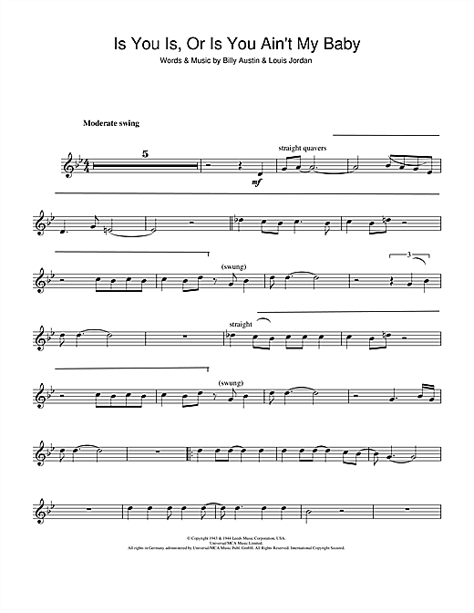 Preview Diana Krall Is You Is Or Is You Ain't My Baby? Jazz sheet music, notes and chords for Tenor Saxophone, SKU: 107306 sheet music, piano notes, chords, guitar tabs, score, transpose, transcribe, how to play, guide, download, learn, tutorial, progression, song, artist, awards, billboard, mtv, vh1, tour, single, album, release