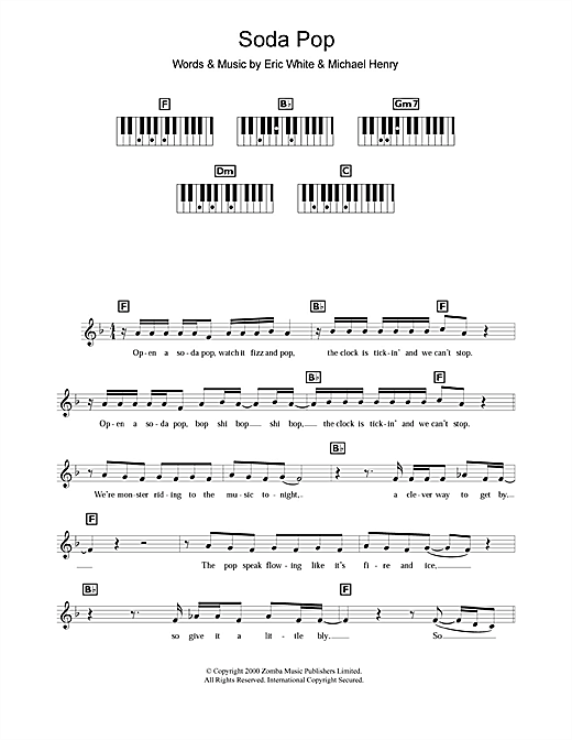 Preview Britney Spears Soda Pop Pop sheet music, notes and chords for Keyboard, SKU: 109663 sheet music, piano notes, chords, guitar tabs, score, transpose, transcribe, how to play, guide, download, learn, tutorial, progression, song, artist, awards, billboard, mtv, vh1, tour, single, album, release