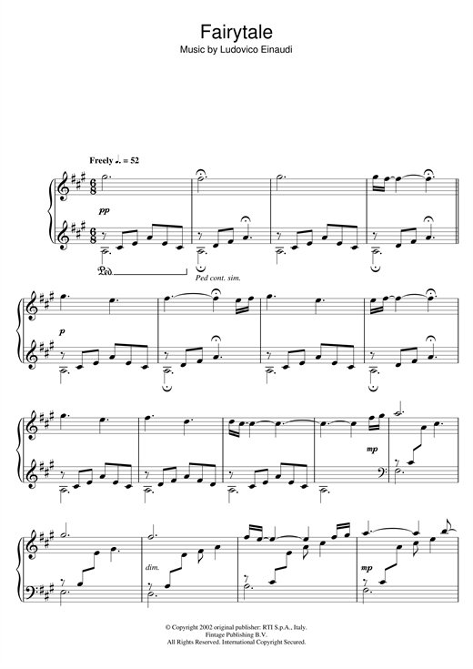 Fairytale Sheet Music Notes Ludovico Einaudi Chords Download Classical Notes Piano Pdf Printable 111850