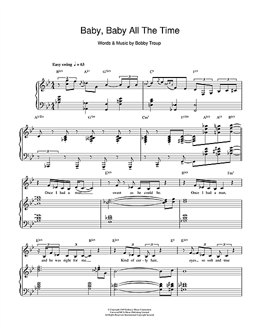 Preview Diana Krall Baby Baby All The Time Jazz sheet music, notes and chords for Piano, Vocal & Guitar, SKU: 112005 sheet music, piano notes, chords, guitar tabs, score, transpose, transcribe, how to play, guide, download, learn, tutorial, progression, song, artist, awards, billboard, mtv, vh1, tour, single, album, release