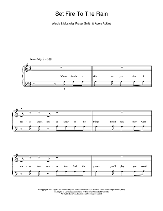 Set Fire To The Rain Adele Chords