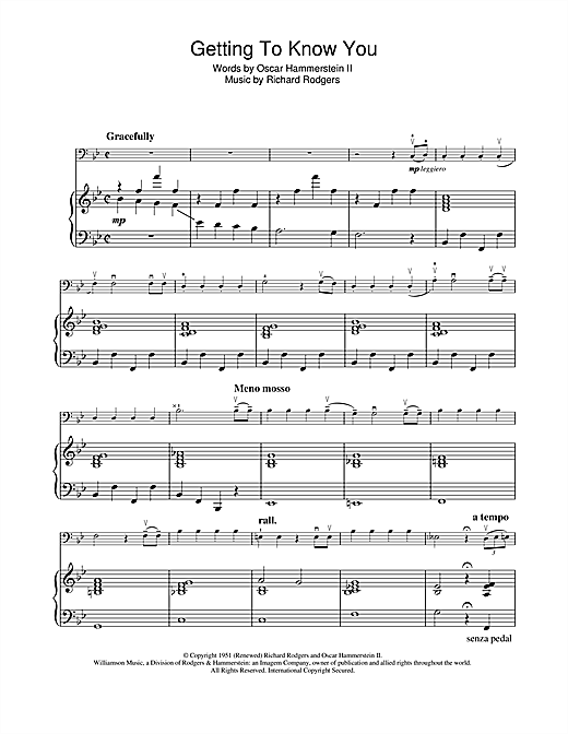 Preview Rodgers & Hammerstein Getting To Know You (from The King And I) Musicals sheet music, notes and chords for Cello, SKU: 112639 sheet music, piano notes, chords, guitar tabs, score, transpose, transcribe, how to play, guide, download, learn, tutorial, progression, song, artist, awards, billboard, mtv, vh1, tour, single, album, release