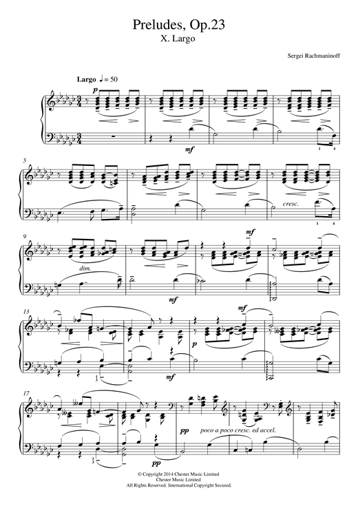 Preview Sergei Rachmaninoff Preludes Op.23, No.10 Largo Classical sheet music, notes and chords for Piano, SKU: 117654 sheet music, piano notes, chords, guitar tabs, score, transpose, transcribe, how to play, guide, download, learn, tutorial, progression, song, artist, awards, billboard, mtv, vh1, tour, single, album, release