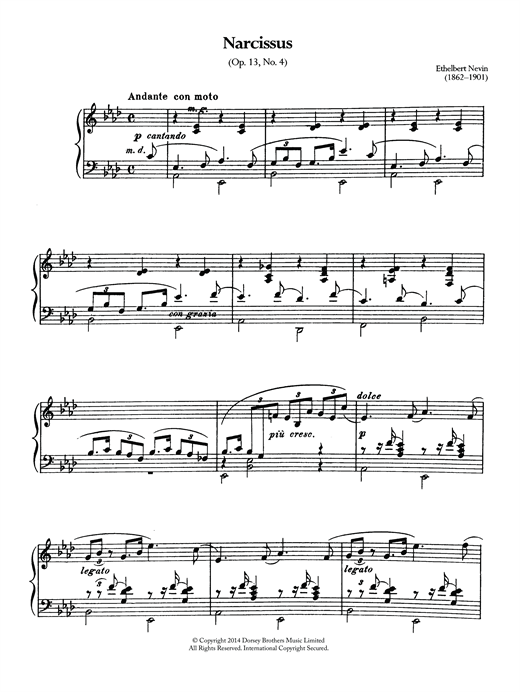Preview Ethelbert Nevin Narcissus (Op.13 No.4) Classical sheet music, notes and chords for Piano, SKU: 119291 sheet music, piano notes, chords, guitar tabs, score, transpose, transcribe, how to play, guide, download, learn, tutorial, progression, song, artist, awards, billboard, mtv, vh1, tour, single, album, release