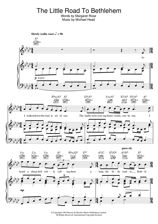 Preview Aled Jones The Little Road To Bethlehem Christmas sheet music, notes and chords for Piano, Vocal & Guitar (Right-Hand Melody), SKU: 120246 sheet music, piano notes, chords, guitar tabs, score, transpose, transcribe, how to play, guide, download, learn, tutorial, progression, song, artist, awards, billboard, mtv, vh1, tour, single, album, release