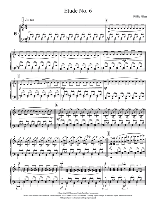 Preview Philip Glass Etude No. 6 Classical sheet music, notes and chords for Piano, SKU: 121166 sheet music, piano notes, chords, guitar tabs, score, transpose, transcribe, how to play, guide, download, learn, tutorial, progression, song, artist, awards, billboard, mtv, vh1, tour, single, album, release