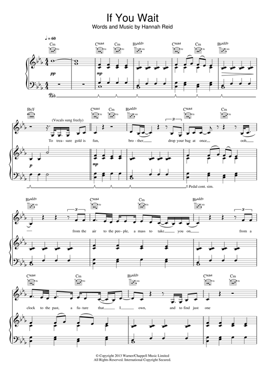 Preview London Grammar If You Wait Pop sheet music, notes and chords for Piano, Vocal & Guitar, SKU: 121438 sheet music, piano notes, chords, guitar tabs, score, transpose, transcribe, how to play, guide, download, learn, tutorial, progression, song, artist, awards, billboard, mtv, vh1, tour, single, album, release