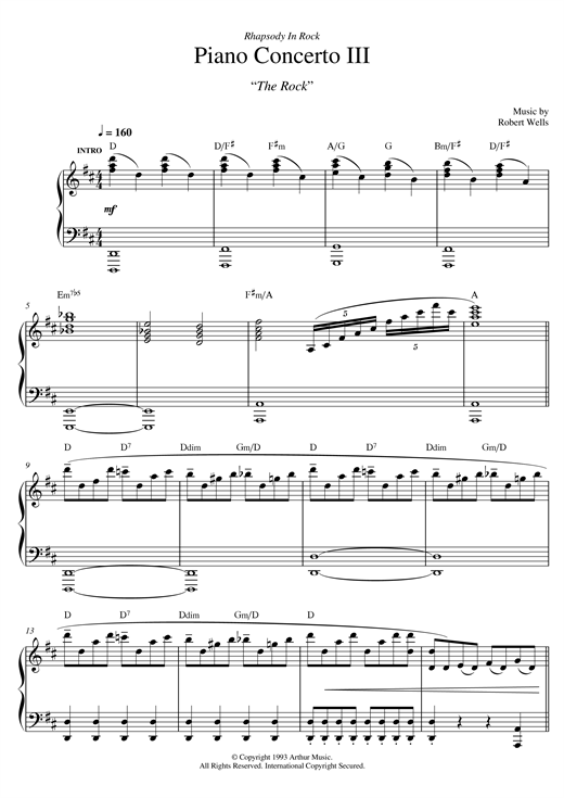 Preview Robert Wells Piano Concerto: III. The Rock Classical sheet music, notes and chords for Piano, SKU: 122147 sheet music, piano notes, chords, guitar tabs, score, transpose, transcribe, how to play, guide, download, learn, tutorial, progression, song, artist, awards, billboard, mtv, vh1, tour, single, album, release