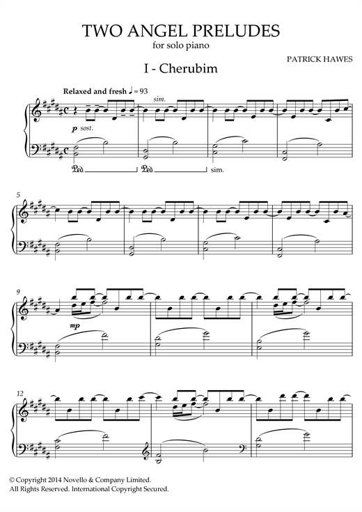 Preview Patrick Hawes Two Angel Preludes Classical sheet music, notes and chords for Piano, SKU: 122168 sheet music, piano notes, chords, guitar tabs, score, transpose, transcribe, how to play, guide, download, learn, tutorial, progression, song, artist, awards, billboard, mtv, vh1, tour, single, album, release