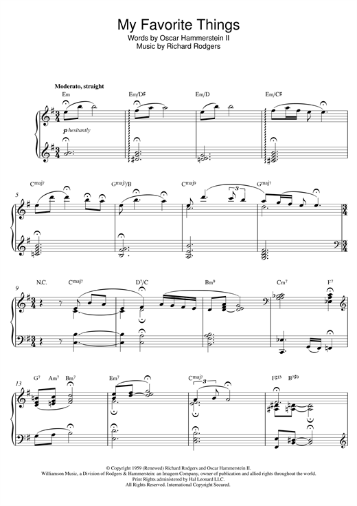 Preview Bill Evans My Favorite Things Jazz sheet music, notes and chords for Piano, SKU: 124606 sheet music, piano notes, chords, guitar tabs, score, transpose, transcribe, how to play, guide, download, learn, tutorial, progression, song, artist, awards, billboard, mtv, vh1, tour, single, album, release