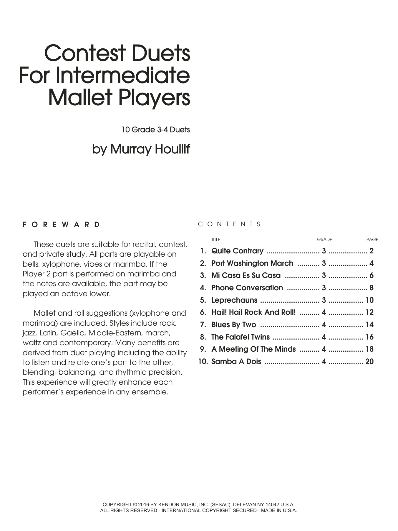 Preview Houllif Contest Duets For Intermediate Mallet Players Unclassified sheet music, notes and chords for Percussion Ensemble, SKU: 125032 sheet music, piano notes, chords, guitar tabs, score, transpose, transcribe, how to play, guide, download, learn, tutorial, progression, song, artist, awards, billboard, mtv, vh1, tour, single, album, release