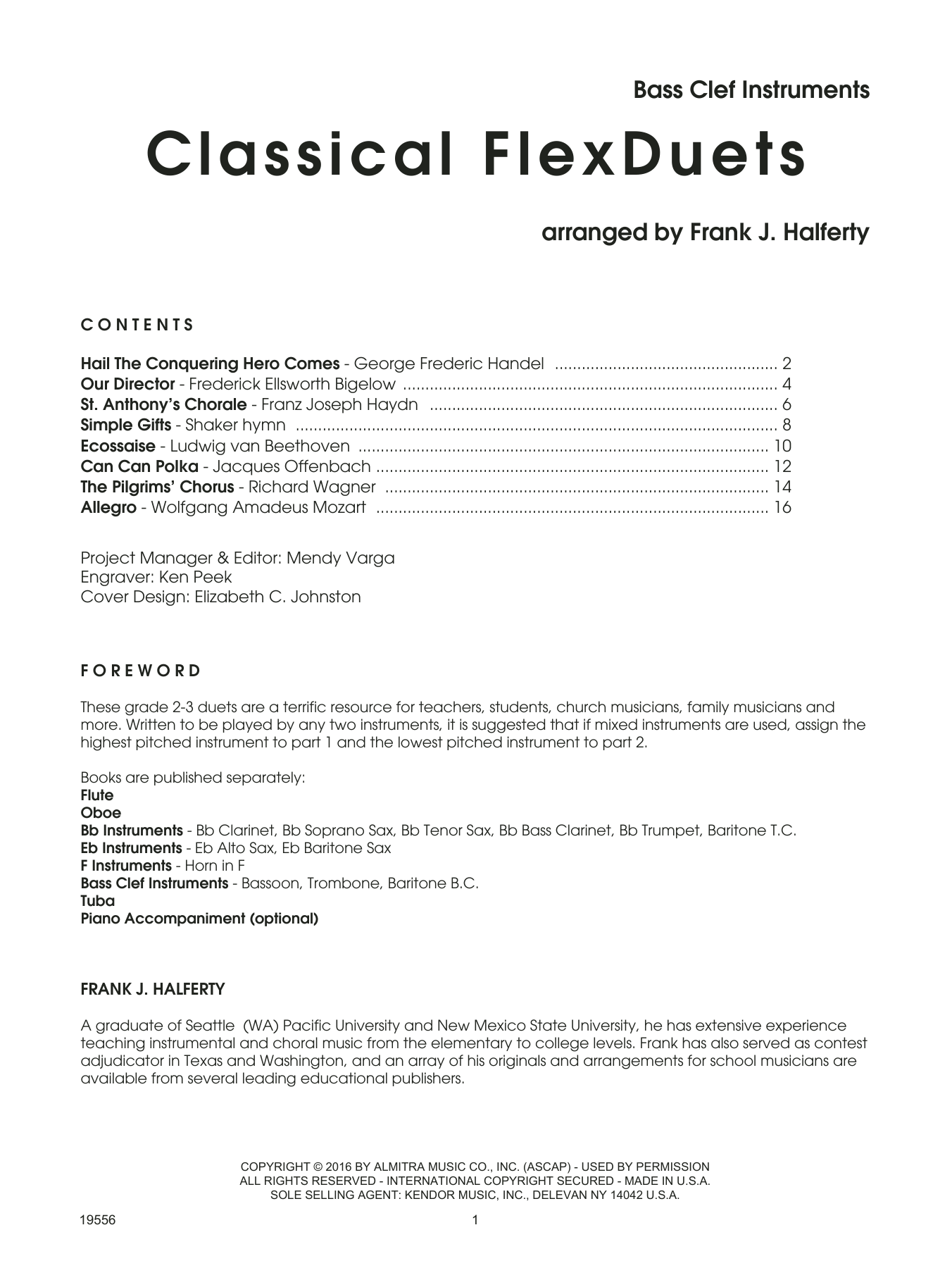 Preview Frank J. Halferty Classical FlexDuets - Bass Clef Instruments Unclassified sheet music, notes and chords for Brass Ensemble, SKU: 125076 sheet music, piano notes, chords, guitar tabs, score, transpose, transcribe, how to play, guide, download, learn, tutorial, progression, song, artist, awards, billboard, mtv, vh1, tour, single, album, release