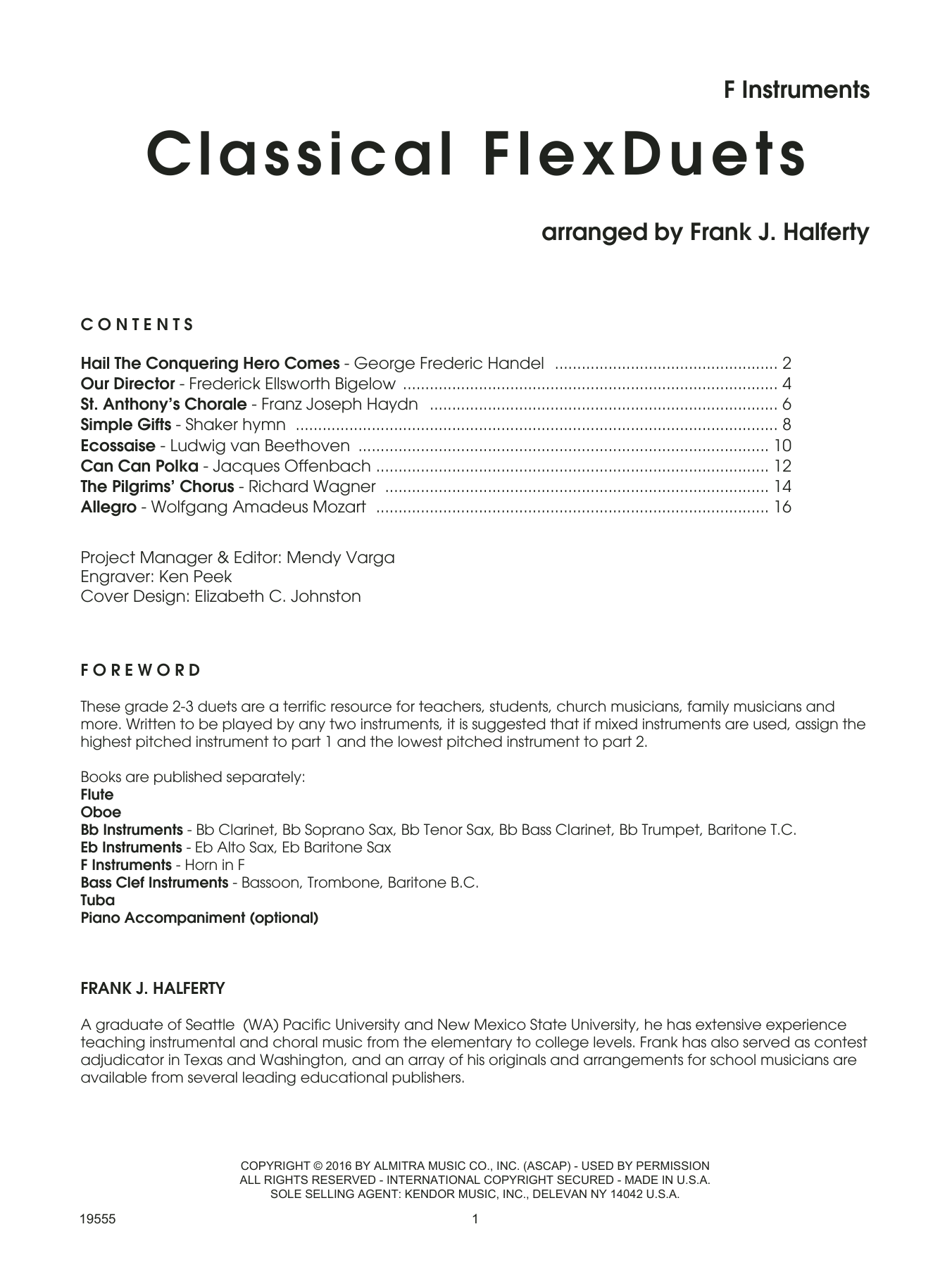 Preview Frank J. Halferty Classical FlexDuets - F Instruments Unclassified sheet music, notes and chords for Brass Ensemble, SKU: 125082 sheet music, piano notes, chords, guitar tabs, score, transpose, transcribe, how to play, guide, download, learn, tutorial, progression, song, artist, awards, billboard, mtv, vh1, tour, single, album, release
