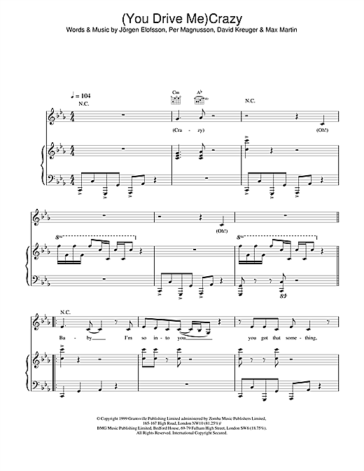 Preview Shania Twain (You Drive Me) Crazy Pop sheet music, notes and chords for Piano, Vocal & Guitar, SKU: 13644 sheet music, piano notes, chords, guitar tabs, score, transpose, transcribe, how to play, guide, download, learn, tutorial, progression, song, artist, awards, billboard, mtv, vh1, tour, single, album, release