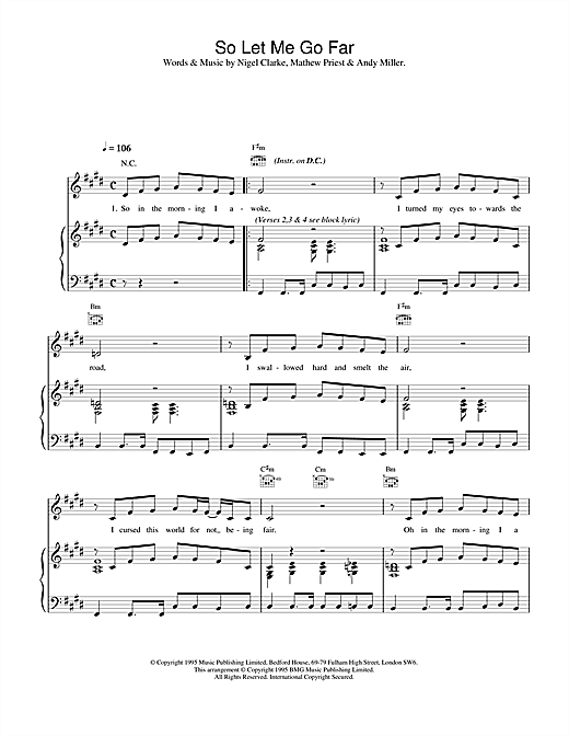 Preview Dodgy So Let Me Go Far Rock sheet music, notes and chords for Piano, Vocal & Guitar (Right-Hand Melody), SKU: 13724 sheet music, piano notes, chords, guitar tabs, score, transpose, transcribe, how to play, guide, download, learn, tutorial, progression, song, artist, awards, billboard, mtv, vh1, tour, single, album, release