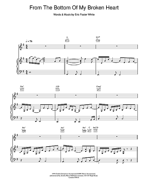 Preview Shania Twain From The Bottom Of My Broken Heart Pop sheet music, notes and chords for Piano, Vocal & Guitar (Right-Hand Melody), SKU: 13779 sheet music, piano notes, chords, guitar tabs, score, transpose, transcribe, how to play, guide, download, learn, tutorial, progression, song, artist, awards, billboard, mtv, vh1, tour, single, album, release