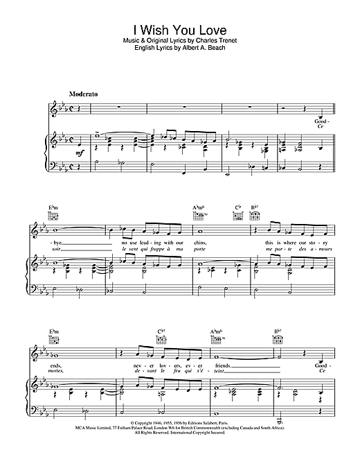 Preview Paul Young I Wish You Love Pop sheet music, notes and chords for Piano, Vocal & Guitar (Right-Hand Melody), SKU: 13799 sheet music, piano notes, chords, guitar tabs, score, transpose, transcribe, how to play, guide, download, learn, tutorial, progression, song, artist, awards, billboard, mtv, vh1, tour, single, album, release