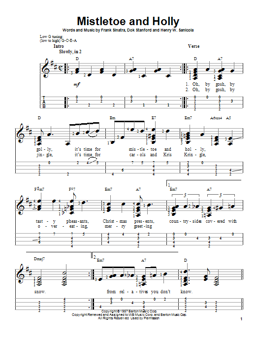 Preview Frank Sinatra Mistletoe And Holly Christmas sheet music, notes and chords for Ukulele, SKU: 150408 sheet music, piano notes, chords, guitar tabs, score, transpose, transcribe, how to play, guide, download, learn, tutorial, progression, song, artist, awards, billboard, mtv, vh1, tour, single, album, release