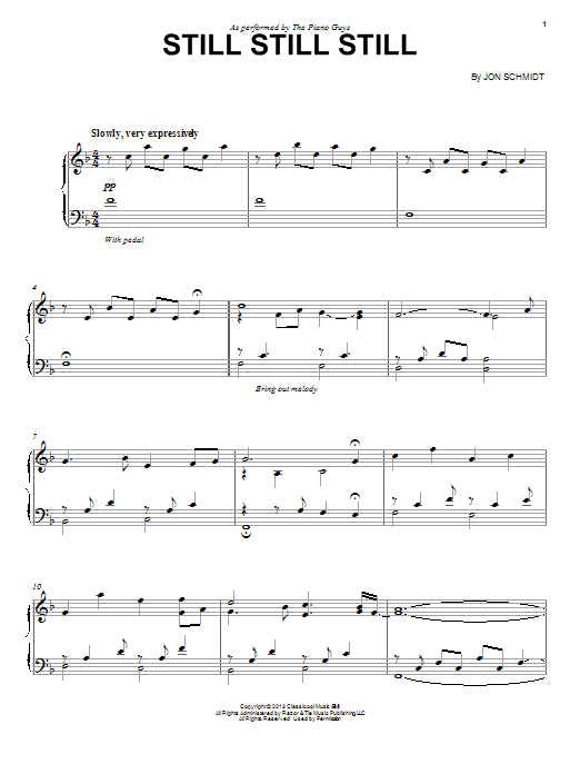 Preview The Piano Guys Still Still Still Christmas sheet music, notes and chords for Piano Solo, SKU: 150606 sheet music, piano notes, chords, guitar tabs, score, transpose, transcribe, how to play, guide, download, learn, tutorial, progression, song, artist, awards, billboard, mtv, vh1, tour, single, album, release