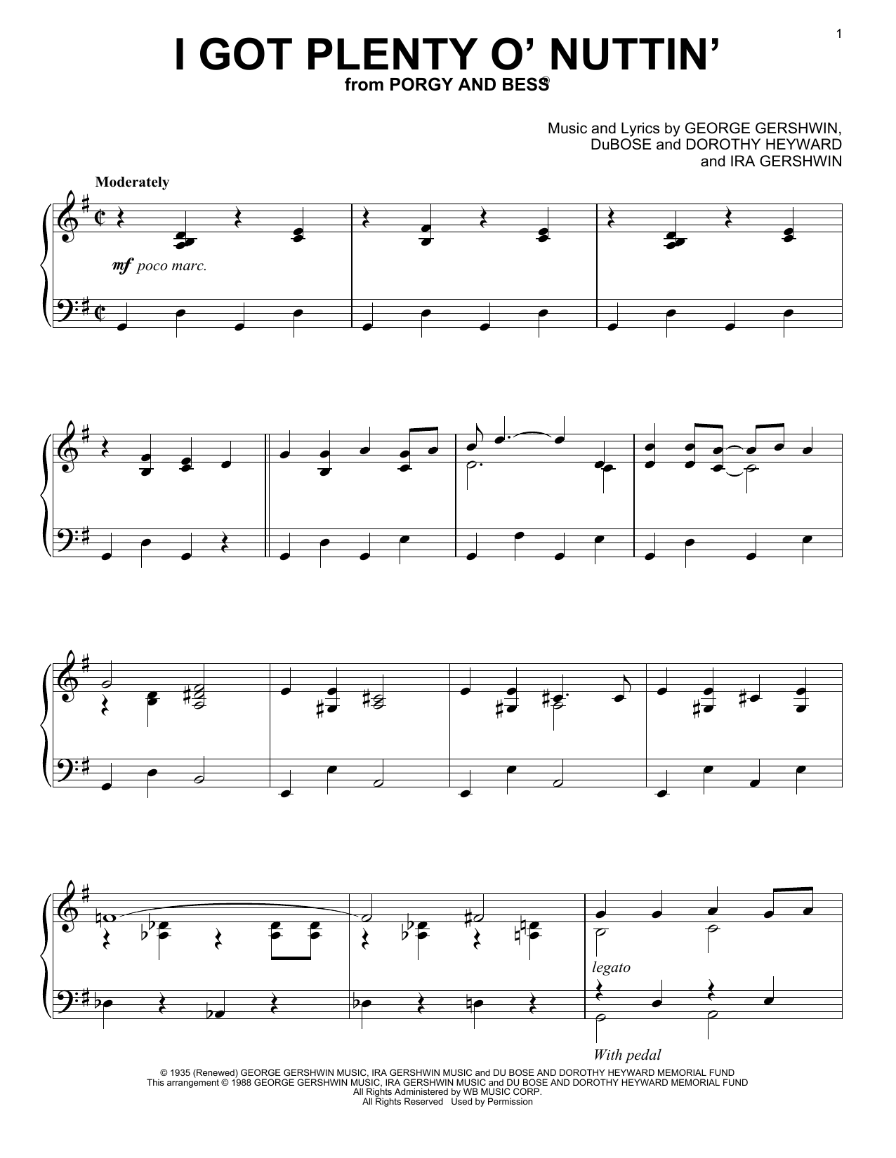Preview George Gershwin I Got Plenty O' Nuttin' Jazz sheet music, notes and chords for Piano, SKU: 150637 sheet music, piano notes, chords, guitar tabs, score, transpose, transcribe, how to play, guide, download, learn, tutorial, progression, song, artist, awards, billboard, mtv, vh1, tour, single, album, release