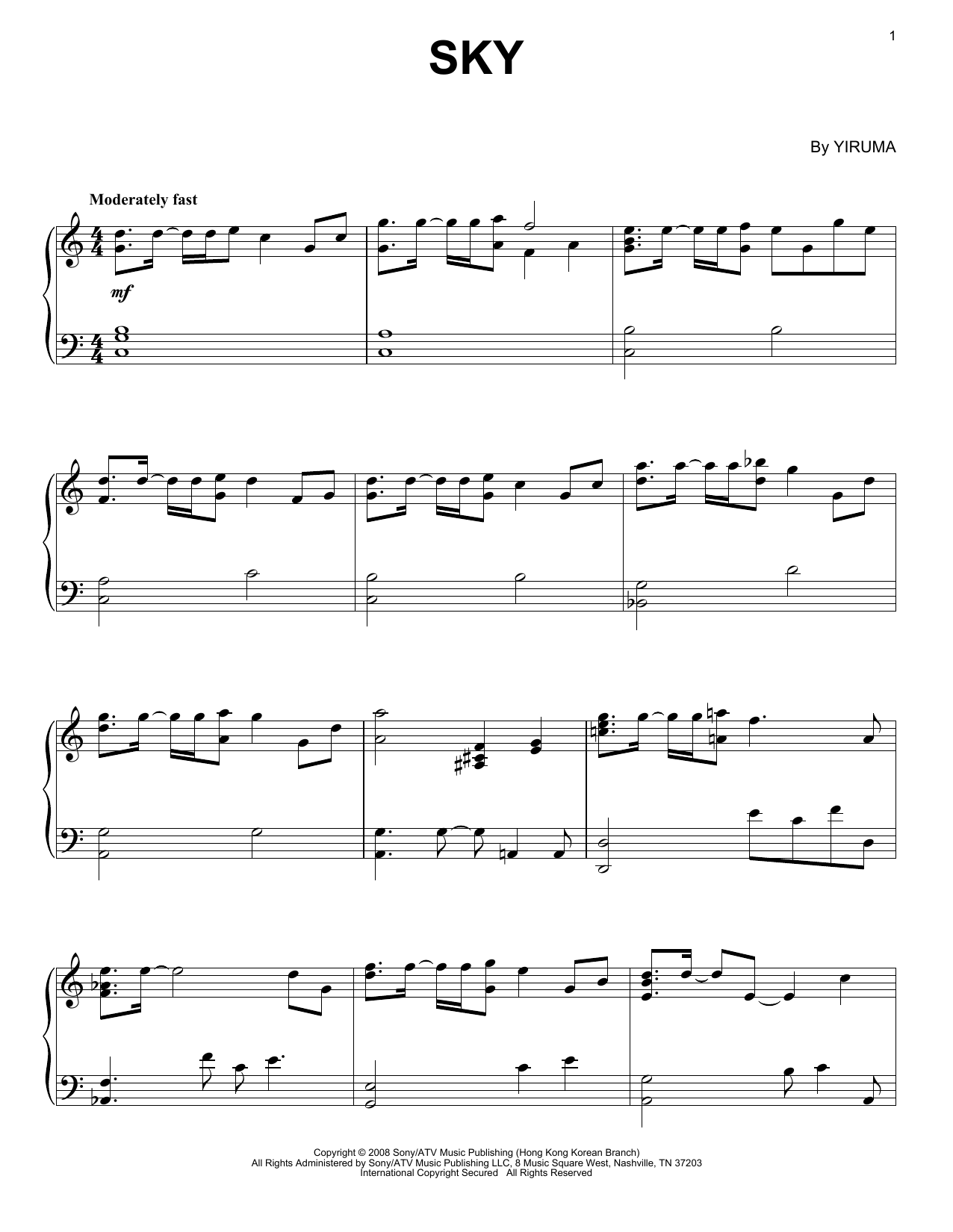 Preview Yiruma Sky Classical sheet music, notes and chords for Piano, SKU: 152388 sheet music, piano notes, chords, guitar tabs, score, transpose, transcribe, how to play, guide, download, learn, tutorial, progression, song, artist, awards, billboard, mtv, vh1, tour, single, album, release