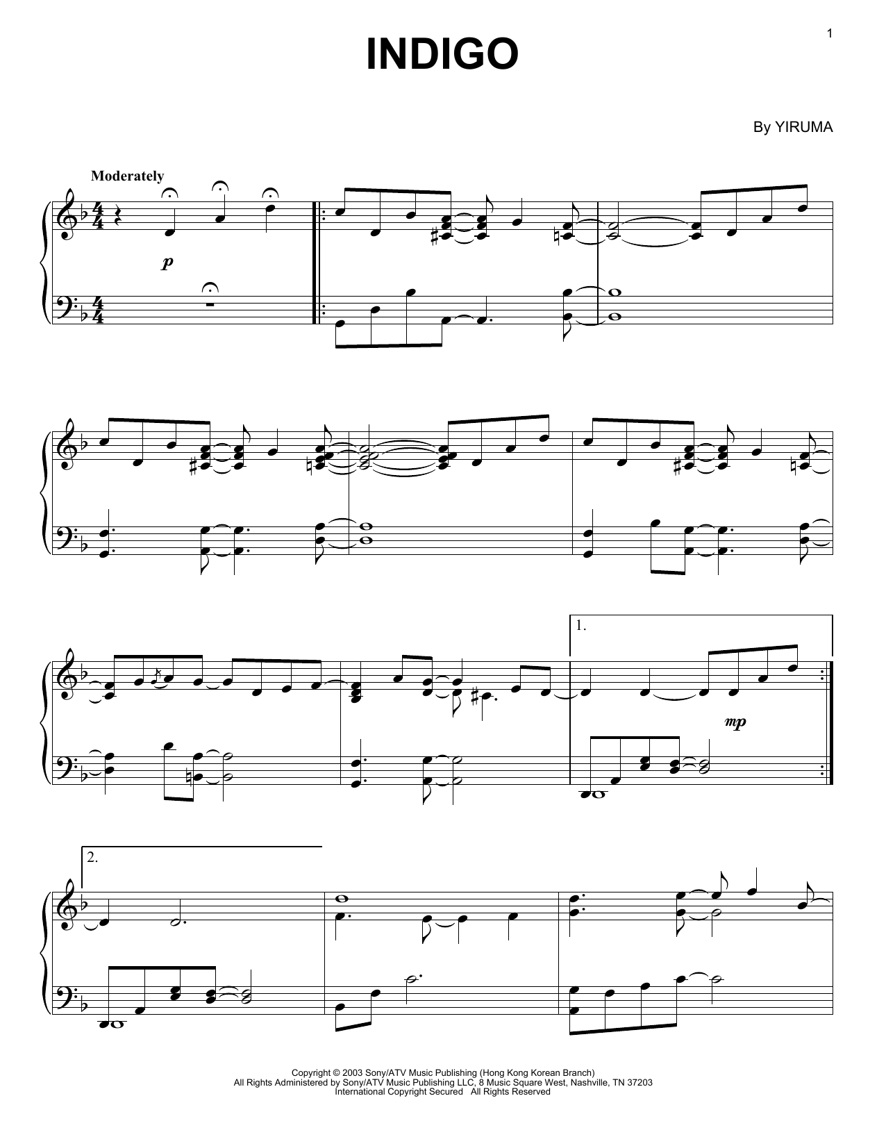 Preview Yiruma Indigo Classical sheet music, notes and chords for Piano, SKU: 152392 sheet music, piano notes, chords, guitar tabs, score, transpose, transcribe, how to play, guide, download, learn, tutorial, progression, song, artist, awards, billboard, mtv, vh1, tour, single, album, release