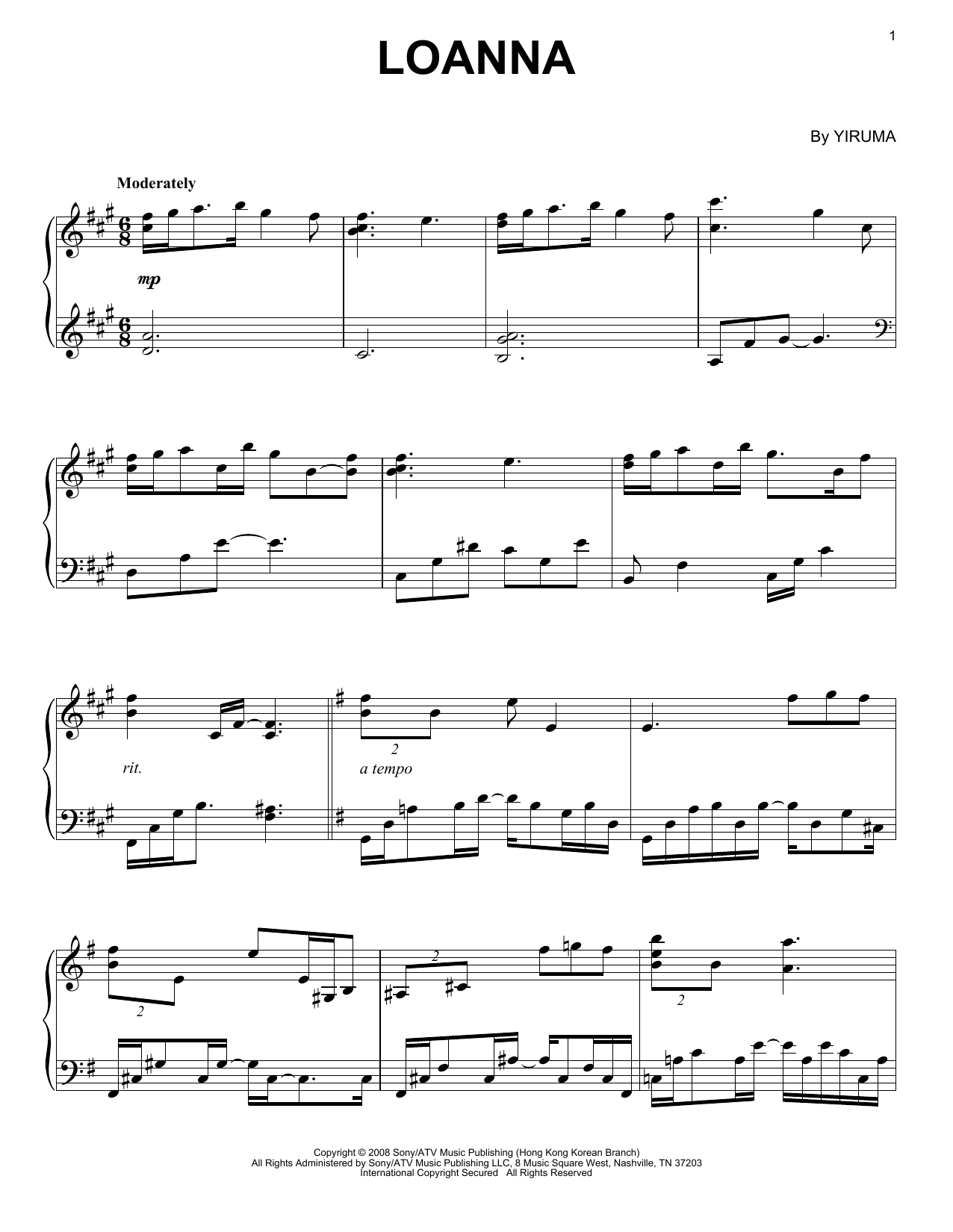 Preview Yiruma Loanna Classical sheet music, notes and chords for Piano, SKU: 152393 sheet music, piano notes, chords, guitar tabs, score, transpose, transcribe, how to play, guide, download, learn, tutorial, progression, song, artist, awards, billboard, mtv, vh1, tour, single, album, release