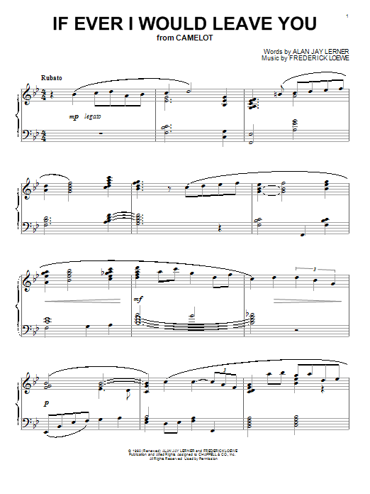 Preview Lerner & Loewe If Ever I Would Leave You Broadway sheet music, notes and chords for Piano, SKU: 154051 sheet music, piano notes, chords, guitar tabs, score, transpose, transcribe, how to play, guide, download, learn, tutorial, progression, song, artist, awards, billboard, mtv, vh1, tour, single, album, release