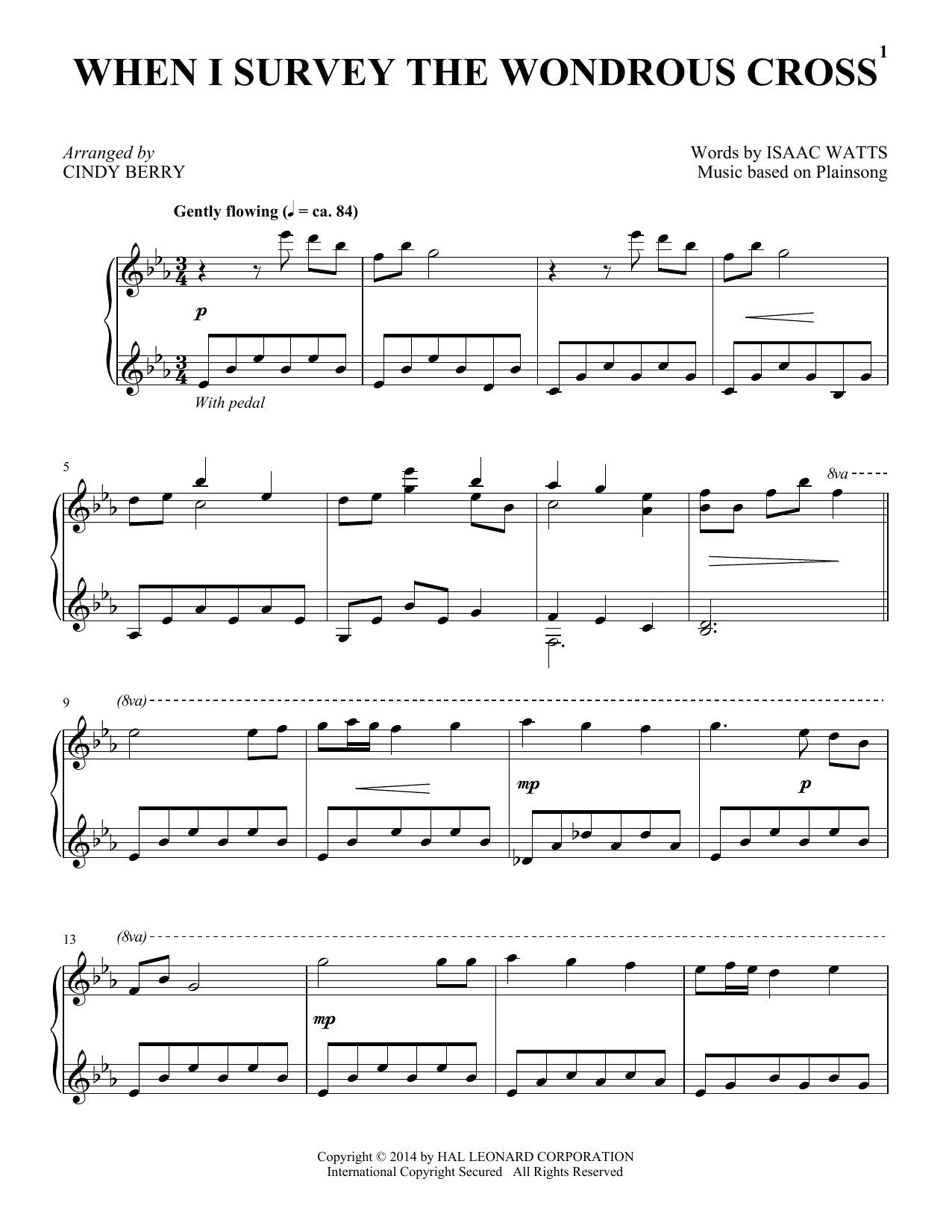 Preview Cindy Berry When I Survey The Wondrous Cross Religious sheet music, notes and chords for Piano, SKU: 156476 sheet music, piano notes, chords, guitar tabs, score, transpose, transcribe, how to play, guide, download, learn, tutorial, progression, song, artist, awards, billboard, mtv, vh1, tour, single, album, release