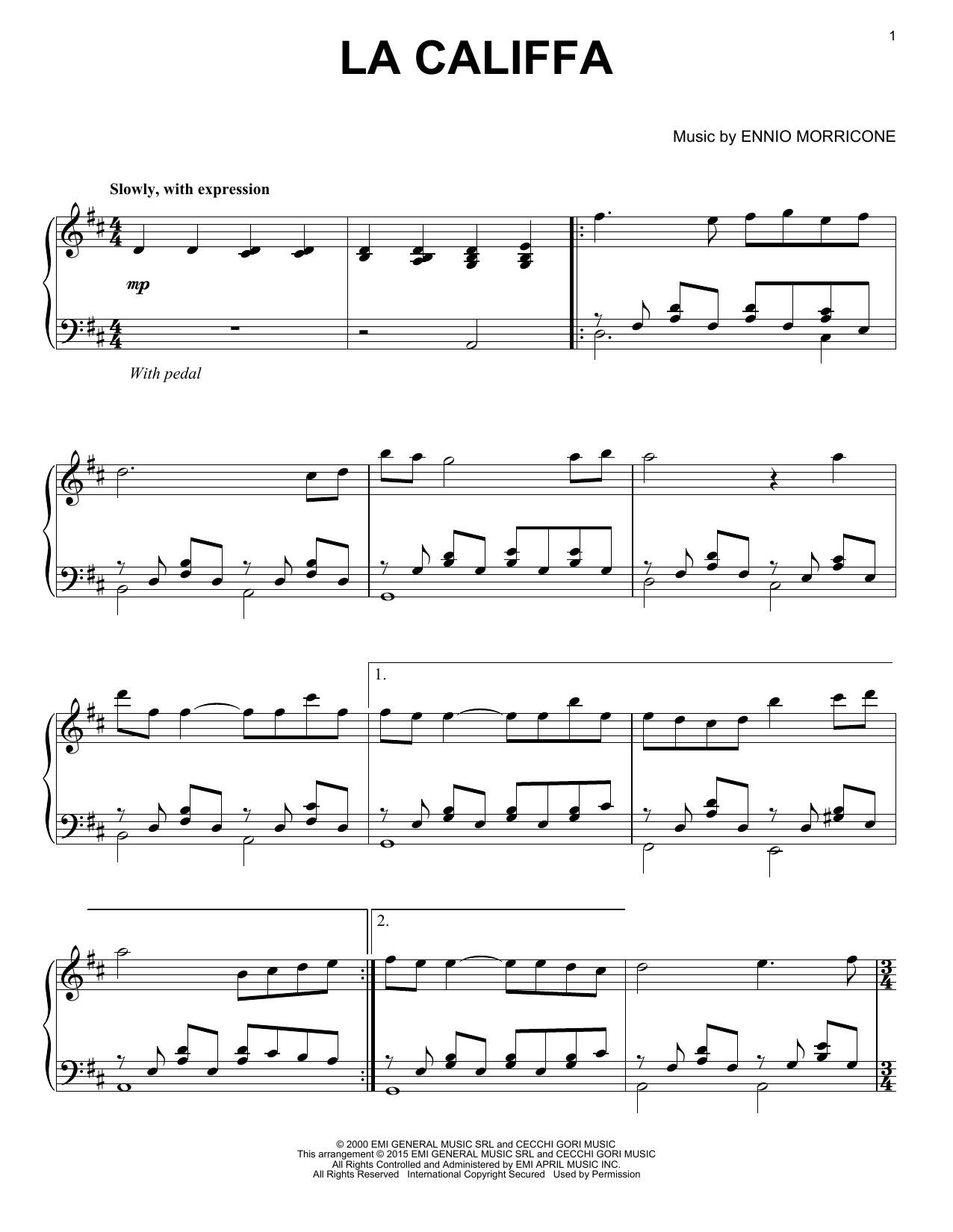 Preview Ennio Morricone La Califfa Film and TV sheet music, notes and chords for Piano, SKU: 159115 sheet music, piano notes, chords, guitar tabs, score, transpose, transcribe, how to play, guide, download, learn, tutorial, progression, song, artist, awards, billboard, mtv, vh1, tour, single, album, release