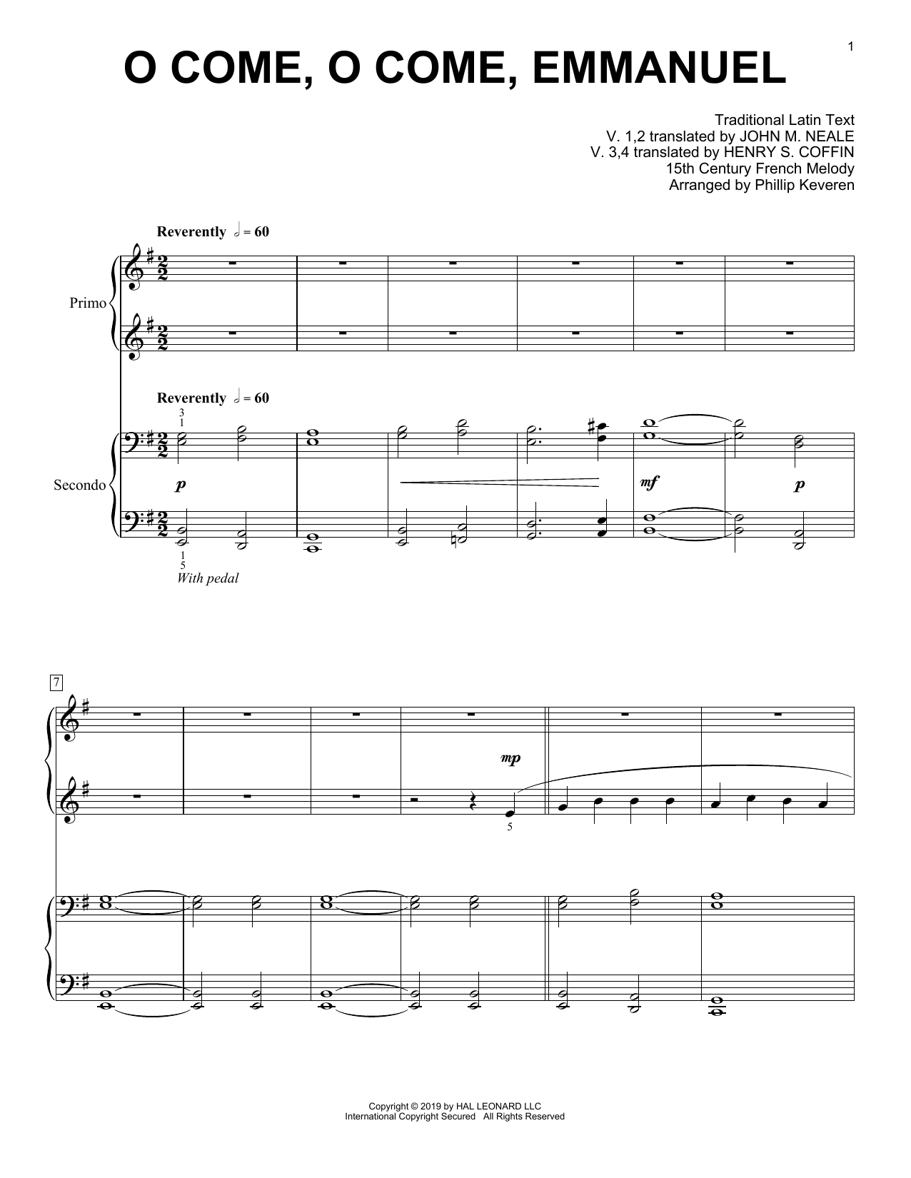 Preview 15th Century French Melody O Come, O Come, Emmanuel (arr. Phillip Keveren) Christmas sheet music, notes and chords for Piano Duet, SKU: 420986 sheet music, piano notes, chords, guitar tabs, score, transpose, transcribe, how to play, guide, download, learn, tutorial, progression, song, artist, awards, billboard, mtv, vh1, tour, single, album, release