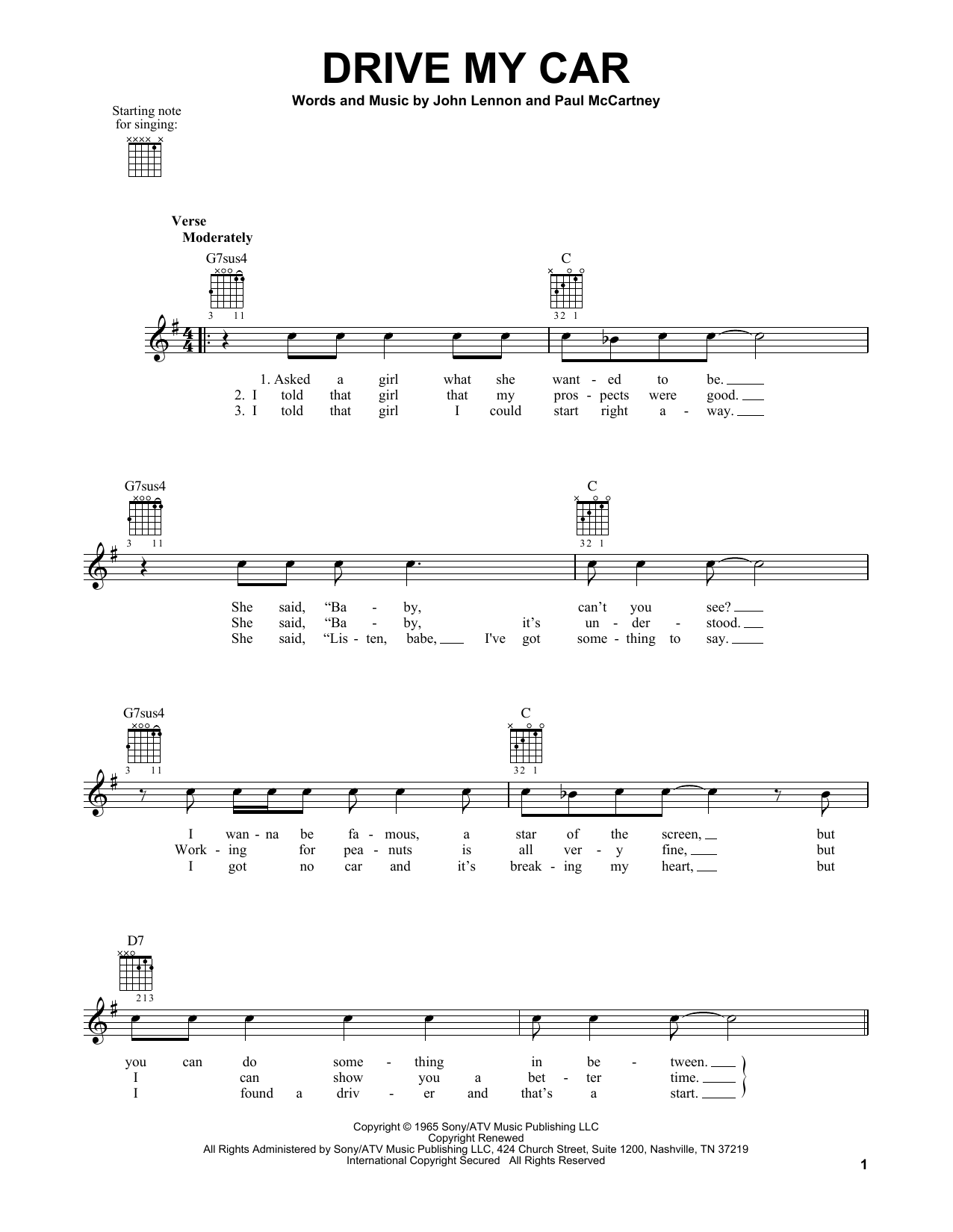 Preview The Beatles Drive My Car Rock sheet music, notes and chords for Easy Guitar, SKU: 161784 sheet music, piano notes, chords, guitar tabs, score, transpose, transcribe, how to play, guide, download, learn, tutorial, progression, song, artist, awards, billboard, mtv, vh1, tour, single, album, release