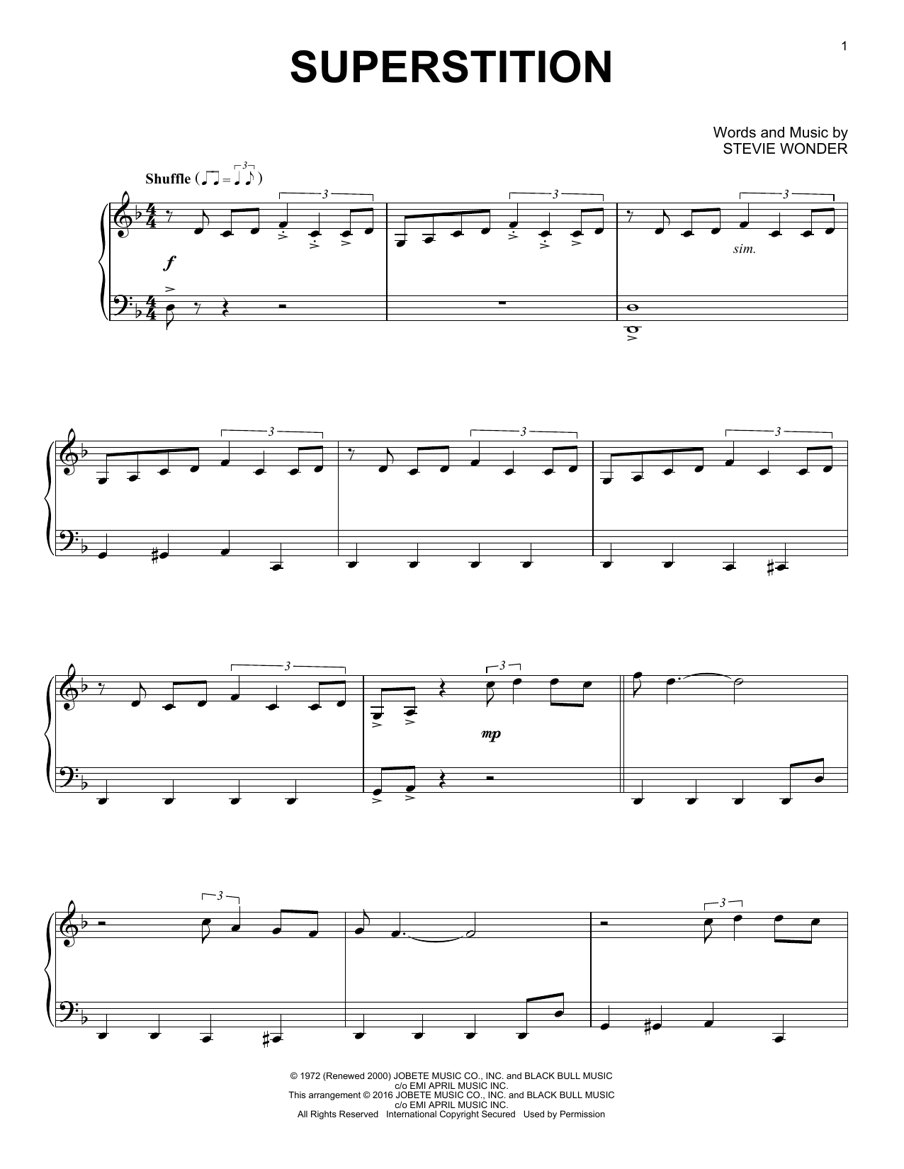 Preview Stevie Wonder Superstition Pop sheet music, notes and chords for Piano, SKU: 163392 sheet music, piano notes, chords, guitar tabs, score, transpose, transcribe, how to play, guide, download, learn, tutorial, progression, song, artist, awards, billboard, mtv, vh1, tour, single, album, release