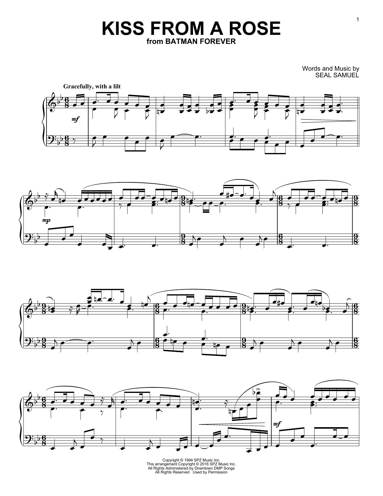 Preview Seal Kiss From A Rose Pop sheet music, notes and chords for Piano, SKU: 163579 sheet music, piano notes, chords, guitar tabs, score, transpose, transcribe, how to play, guide, download, learn, tutorial, progression, song, artist, awards, billboard, mtv, vh1, tour, single, album, release