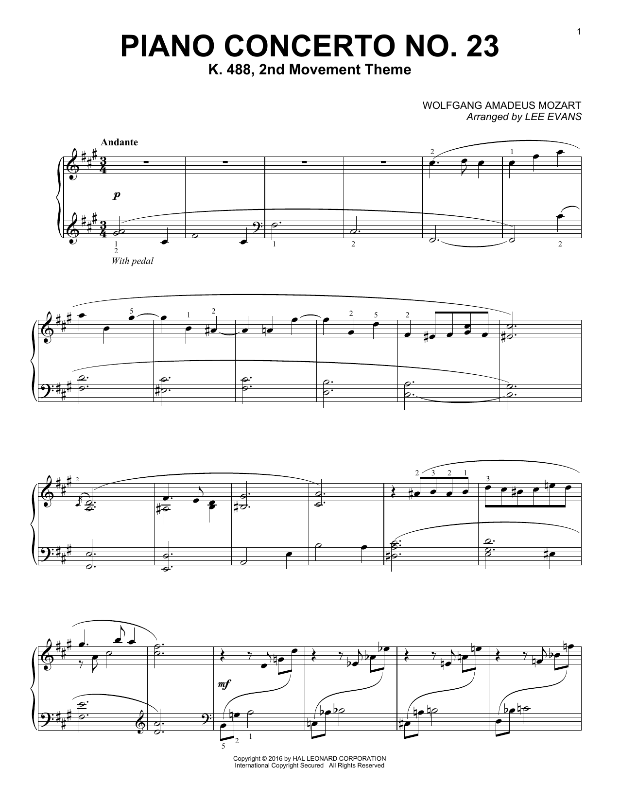 Preview Wolfgang Amadeus Mozart Piano Concerto No.23 in A Major, K.488, 2nd Movement Classical sheet music, notes and chords for Piano, SKU: 163888 sheet music, piano notes, chords, guitar tabs, score, transpose, transcribe, how to play, guide, download, learn, tutorial, progression, song, artist, awards, billboard, mtv, vh1, tour, single, album, release