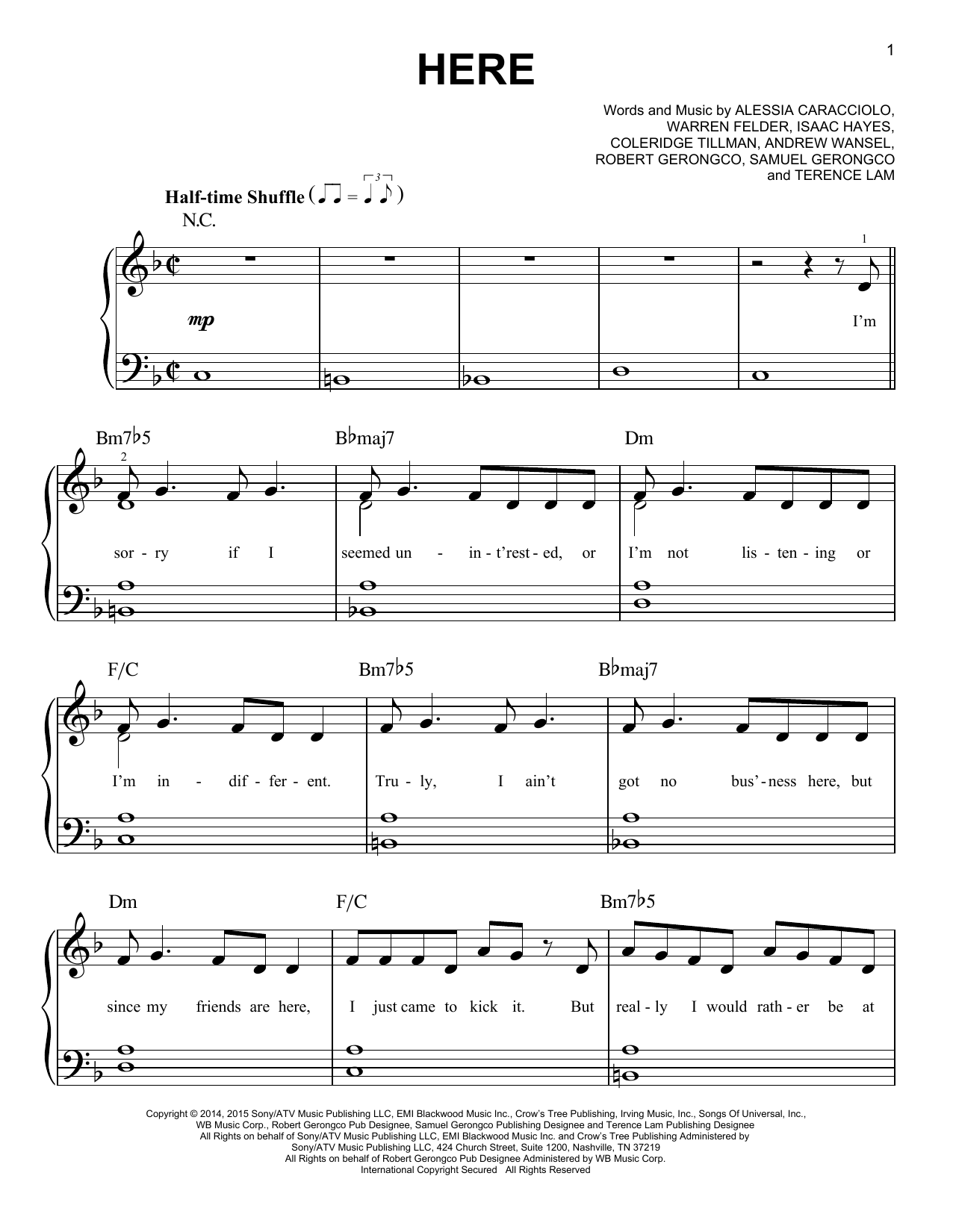 Preview Alessia Cara Here Rock sheet music, notes and chords for Easy Piano, SKU: 164207 sheet music, piano notes, chords, guitar tabs, score, transpose, transcribe, how to play, guide, download, learn, tutorial, progression, song, artist, awards, billboard, mtv, vh1, tour, single, album, release