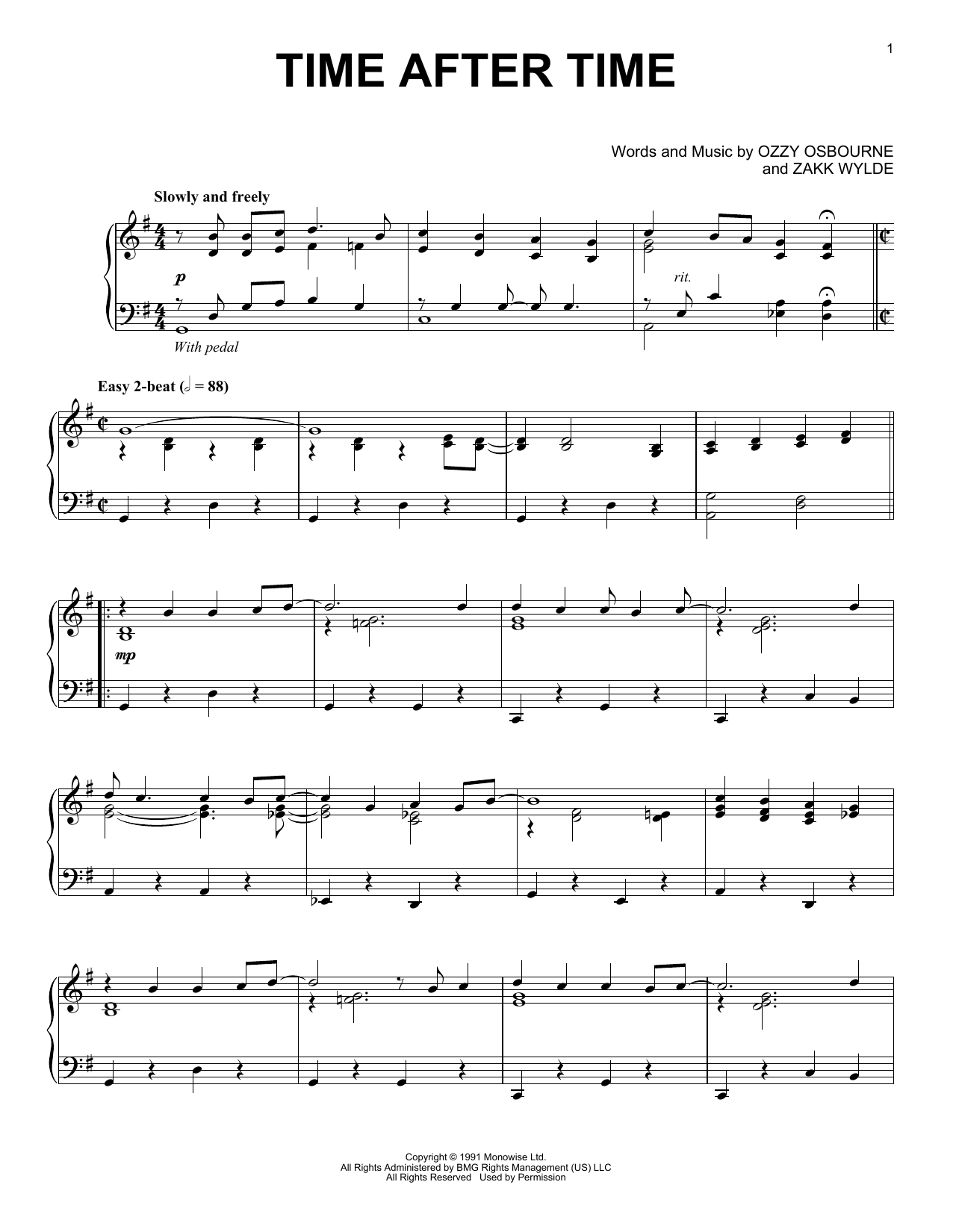 Preview Ozzy Osbourne Time After Time Pop sheet music, notes and chords for Piano, SKU: 165386 sheet music, piano notes, chords, guitar tabs, score, transpose, transcribe, how to play, guide, download, learn, tutorial, progression, song, artist, awards, billboard, mtv, vh1, tour, single, album, release
