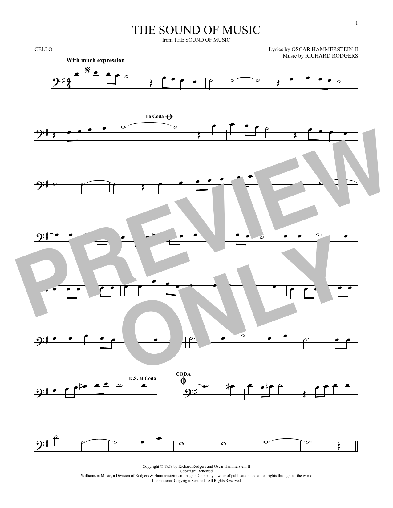 Preview Rodgers & Hammerstein The Sound Of Music Musicals sheet music, notes and chords for Cello, SKU: 165809 sheet music, piano notes, chords, guitar tabs, score, transpose, transcribe, how to play, guide, download, learn, tutorial, progression, song, artist, awards, billboard, mtv, vh1, tour, single, album, release
