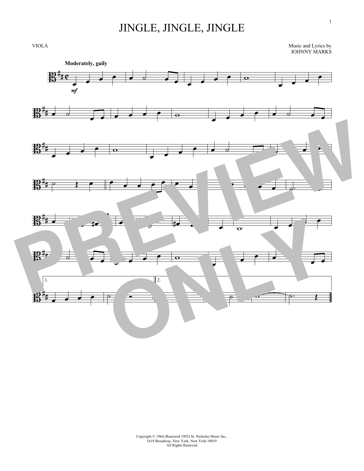 Preview Johnny Marks Jingle, Jingle, Jingle Winter sheet music, notes and chords for Viola, SKU: 166119 sheet music, piano notes, chords, guitar tabs, score, transpose, transcribe, how to play, guide, download, learn, tutorial, progression, song, artist, awards, billboard, mtv, vh1, tour, single, album, release