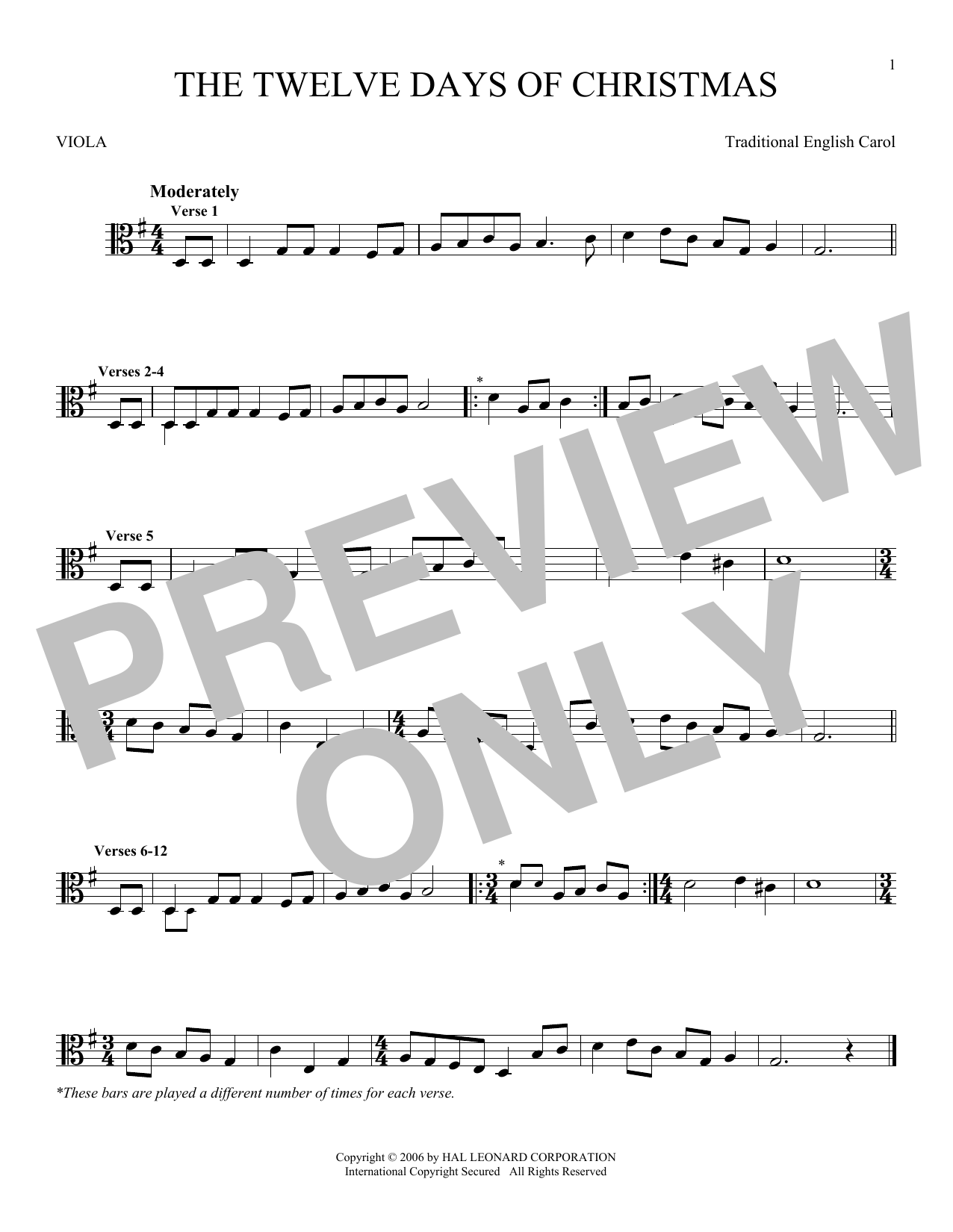 Preview Christmas Carol The Twelve Days Of Christmas Winter sheet music, notes and chords for Viola, SKU: 166748 sheet music, piano notes, chords, guitar tabs, score, transpose, transcribe, how to play, guide, download, learn, tutorial, progression, song, artist, awards, billboard, mtv, vh1, tour, single, album, release