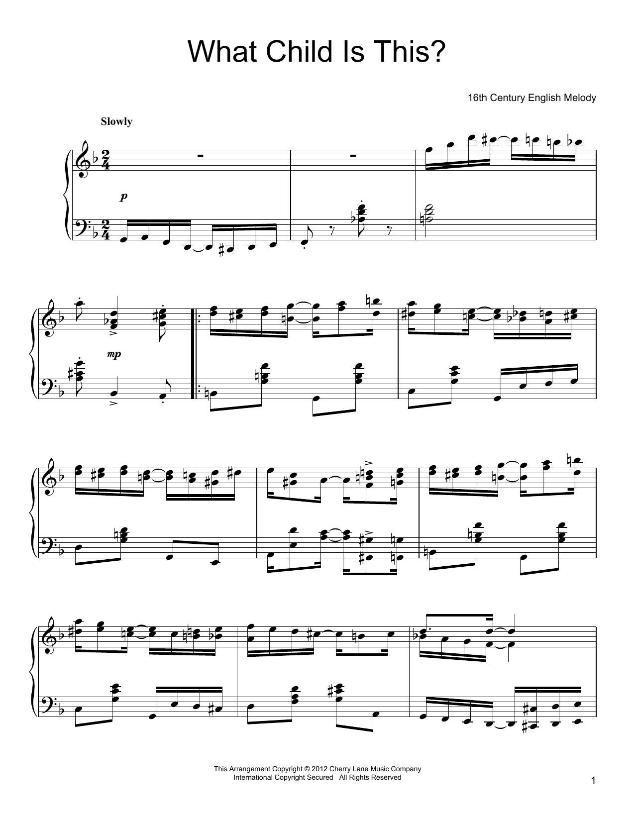 16th Century English Melody What Child Is This Sheet Music Download Printable Christmas Pdf Score How To Play On Flute Duet Sku