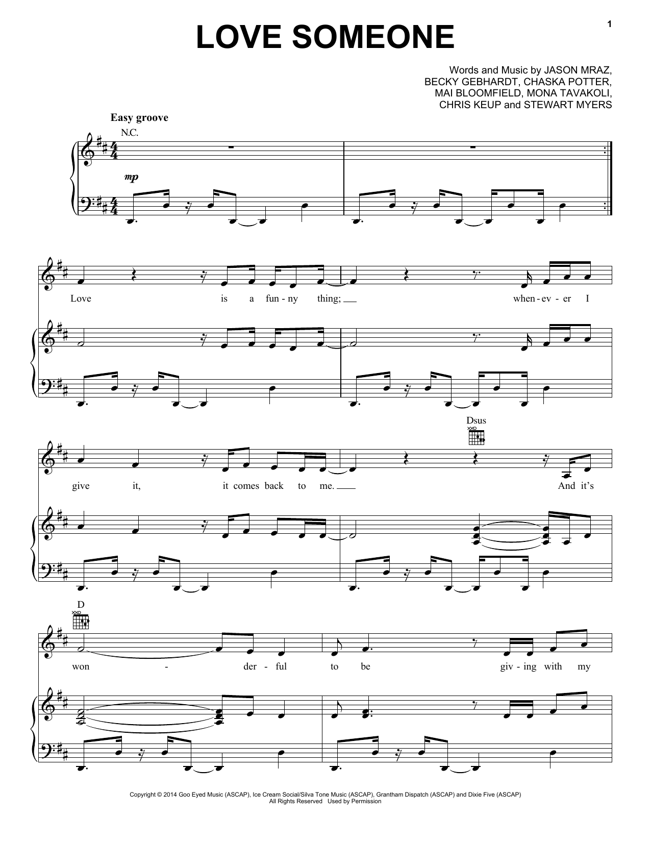 Preview Jason Mraz Love Someone Pop sheet music, notes and chords for Piano, Vocal & Guitar with Backing Track, SKU: 170032 sheet music, piano notes, chords, guitar tabs, score, transpose, transcribe, how to play, guide, download, learn, tutorial, progression, song, artist, awards, billboard, mtv, vh1, tour, single, album, release