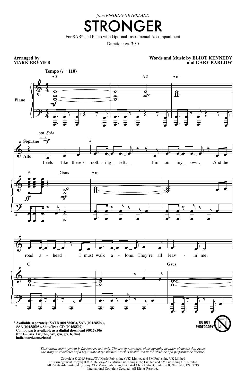 Preview Mark Brymer Stronger Broadway sheet music, notes and chords for SAB, SKU: 170480 sheet music, piano notes, chords, guitar tabs, score, transpose, transcribe, how to play, guide, download, learn, tutorial, progression, song, artist, awards, billboard, mtv, vh1, tour, single, album, release