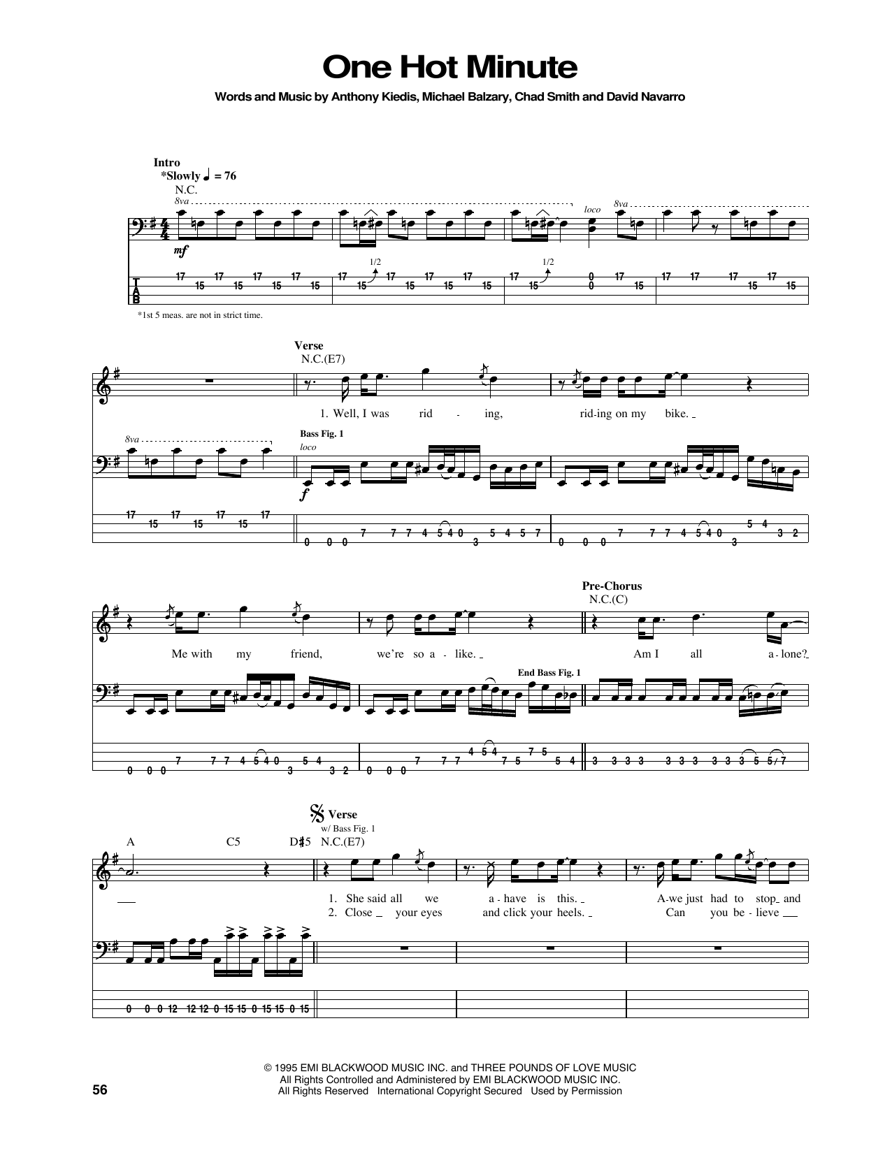 Preview Red Hot Chili Peppers One Hot Minute Soul sheet music, notes and chords for Bass Guitar Tab, SKU: 172015 sheet music, piano notes, chords, guitar tabs, score, transpose, transcribe, how to play, guide, download, learn, tutorial, progression, song, artist, awards, billboard, mtv, vh1, tour, single, album, release