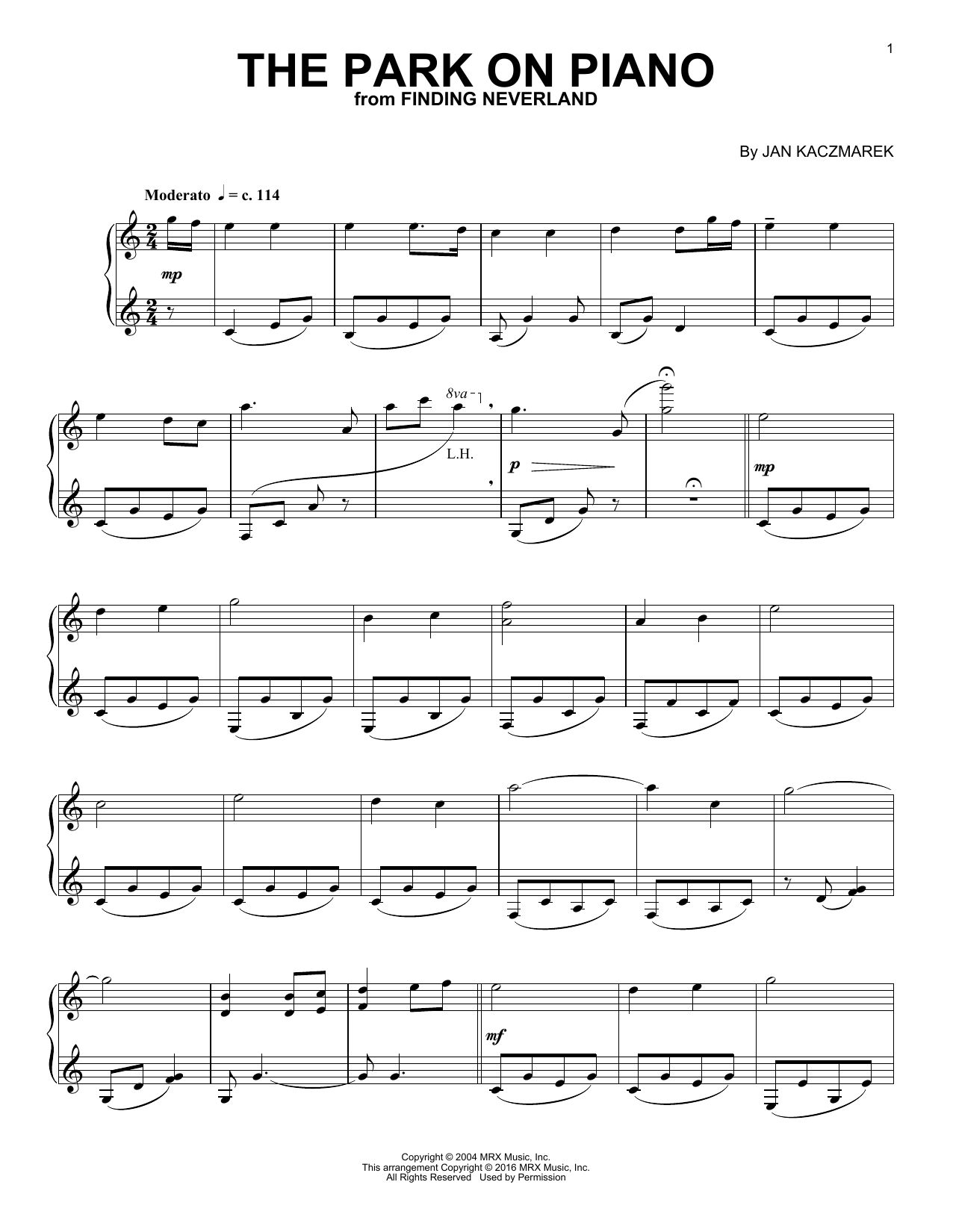 Preview Jan A.P. Kaczmarek The Park On Piano Easy Listening sheet music, notes and chords for Piano, SKU: 172131 sheet music, piano notes, chords, guitar tabs, score, transpose, transcribe, how to play, guide, download, learn, tutorial, progression, song, artist, awards, billboard, mtv, vh1, tour, single, album, release