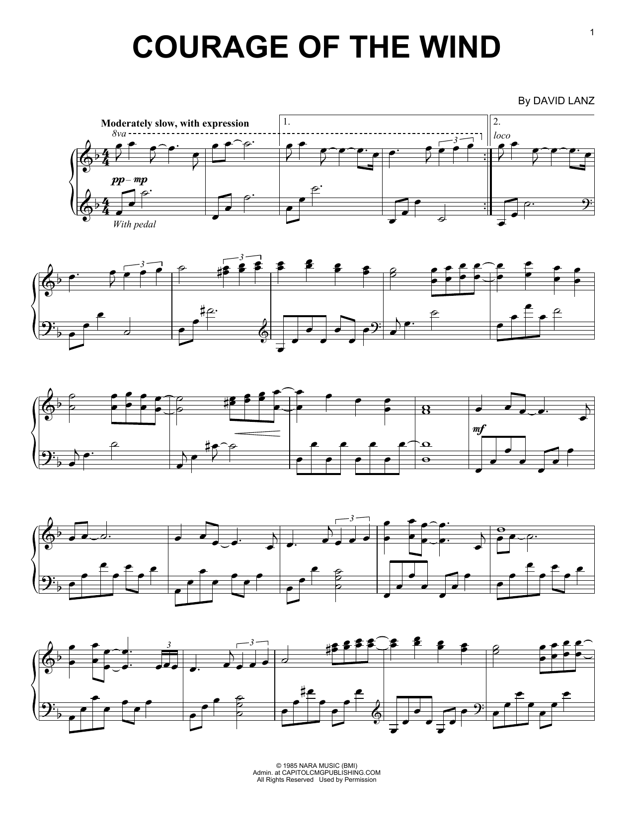 Preview David Lanz Courage Of The Wind Easy Listening sheet music, notes and chords for Piano, SKU: 172132 sheet music, piano notes, chords, guitar tabs, score, transpose, transcribe, how to play, guide, download, learn, tutorial, progression, song, artist, awards, billboard, mtv, vh1, tour, single, album, release
