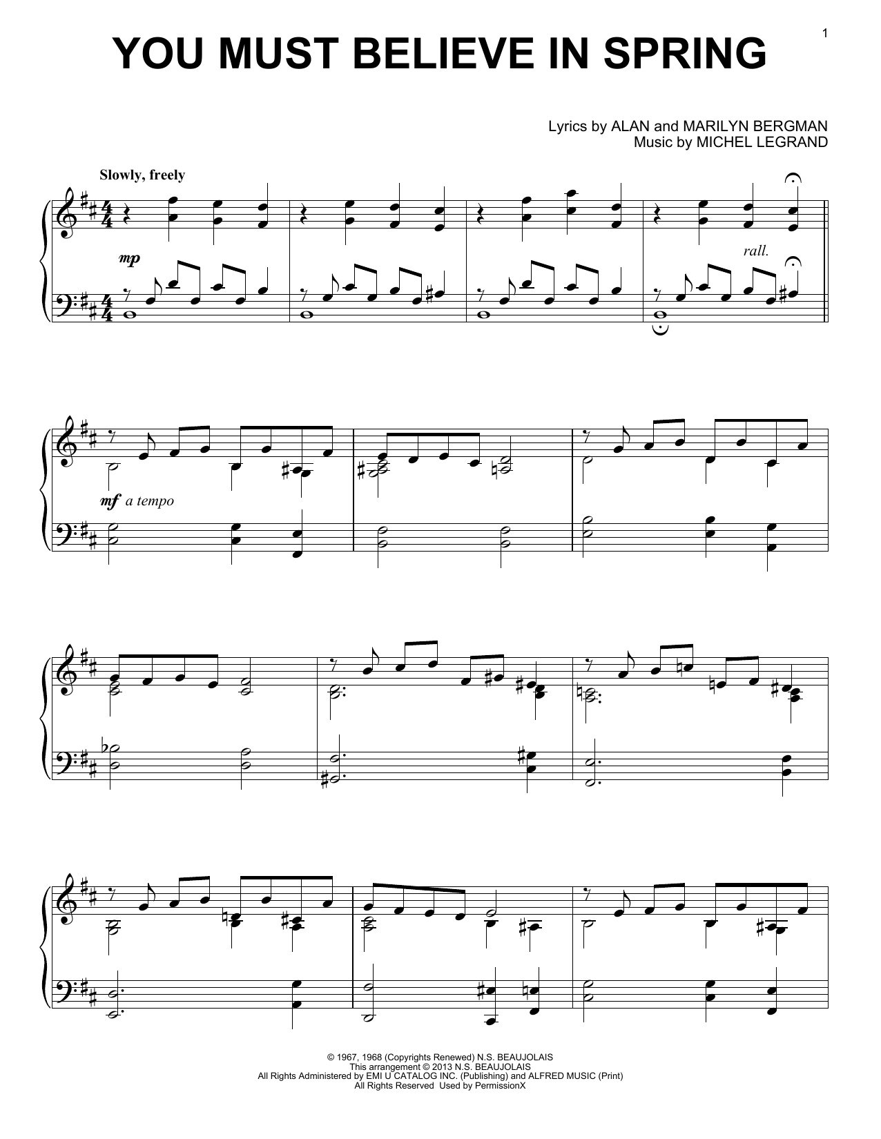 Preview Michel Legrand You Must Believe In Spring Jazz sheet music, notes and chords for Piano, SKU: 172290 sheet music, piano notes, chords, guitar tabs, score, transpose, transcribe, how to play, guide, download, learn, tutorial, progression, song, artist, awards, billboard, mtv, vh1, tour, single, album, release