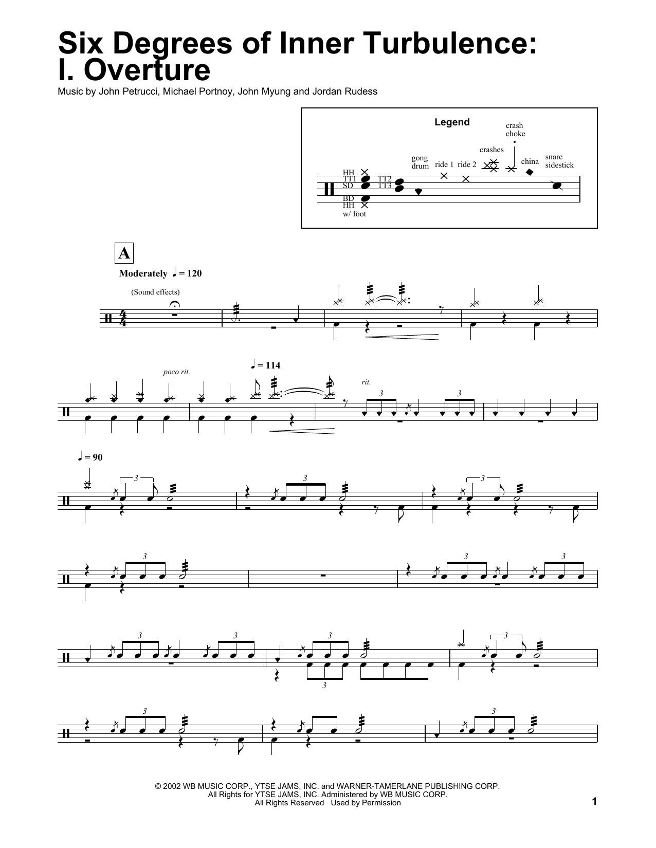 Preview Dream Theater Six Degrees Of Inner Turbulence: I. Overture Rock sheet music, notes and chords for Drums Transcription, SKU: 175135 sheet music, piano notes, chords, guitar tabs, score, transpose, transcribe, how to play, guide, download, learn, tutorial, progression, song, artist, awards, billboard, mtv, vh1, tour, single, album, release